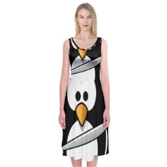 Penguin Pirate Tux Animal Bandana Midi Sleeveless Dress