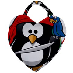 Penguin Pirate Tux Animal Bandana Giant Heart Shaped Tote by Sapixe