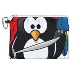 Penguin Pirate Tux Animal Bandana Canvas Cosmetic Bag (xl) by Sapixe