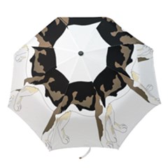 Black White Dog Beagle Pet Animal Folding Umbrellas