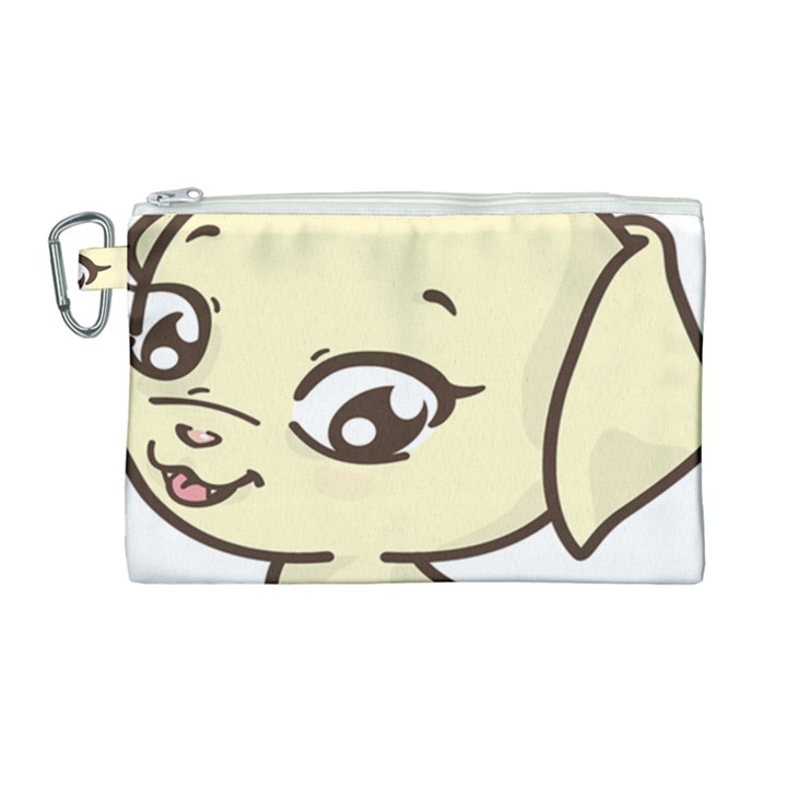 Doggy Dog Puppy Animal Pet Figure Canvas Cosmetic Bag (Large)