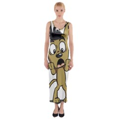 Animal Canine Cartoon Dog Pet Fitted Maxi Dress