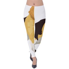 Black Yellow Dog Beagle Pet Velvet Leggings