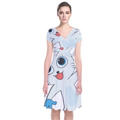 Animal Anthropomorphic Short Sleeve Front Wrap Dress