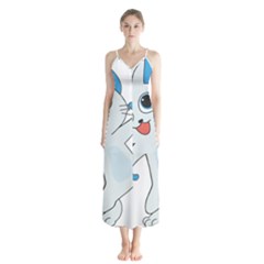 Animal Anthropomorphic Button Up Chiffon Maxi Dress