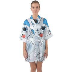 Animal Anthropomorphic Quarter Sleeve Kimono Robe