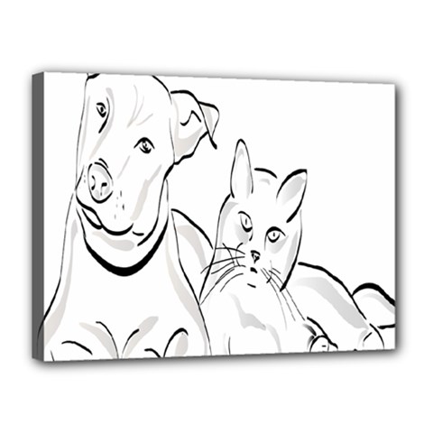 Dog Cat Pet Silhouette Animal Canvas 16  X 12  by Sapixe