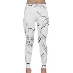 Dog Cat Pet Silhouette Animal Classic Yoga Leggings by Sapixe