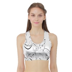 Dog Cat Pet Silhouette Animal Sports Bra With Border