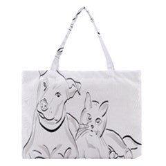 Dog Cat Pet Silhouette Animal Medium Tote Bag by Sapixe