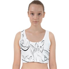 Dog Cat Pet Silhouette Animal Velvet Racer Back Crop Top by Sapixe