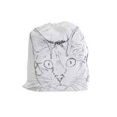 Cat Feline Animal Pet Drawstring Pouches (large)  by Sapixe