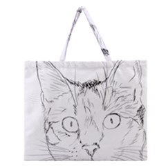 Cat Feline Animal Pet Zipper Large Tote Bag by Sapixe