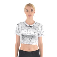 Cat Feline Animal Pet Cotton Crop Top by Sapixe