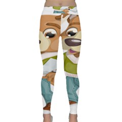 Dog Pet Dressed Point Papers Classic Yoga Leggings by Sapixe