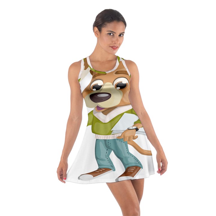 Dog Pet Dressed Point Papers Cotton Racerback Dress