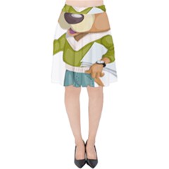 Dog Pet Dressed Point Papers Velvet High Waist Skirt