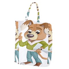 Dog Pet Dressed Point Papers Giant Grocery Tote by Sapixe