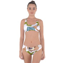 Dog Pet Dressed Point Papers Criss Cross Bikini Set