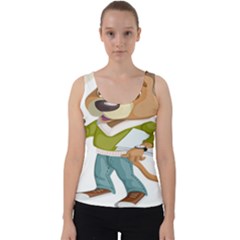 Dog Pet Dressed Point Papers Velvet Tank Top by Sapixe