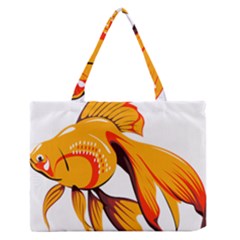 Goldfish Fish Tank Water Tropical Zipper Medium Tote Bag