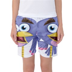 Bird Violet Beak Feather Fun Women s Basketball Shorts