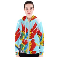 Parrot Animal Bird Wild Zoo Fauna Women s Zipper Hoodie