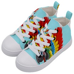 Parrot Animal Bird Wild Zoo Fauna Kid s Mid-top Canvas Sneakers