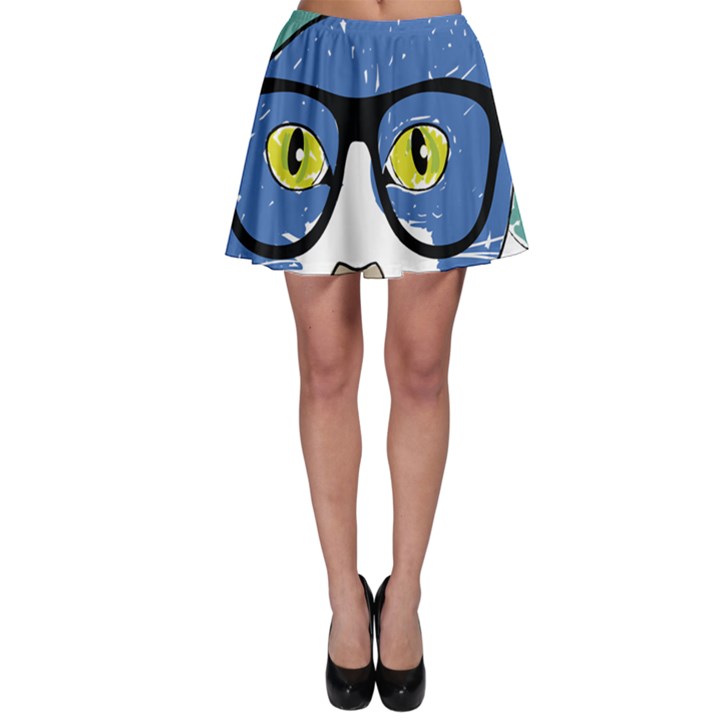 Drawing Cat Pet Feline Pencil Skater Skirt