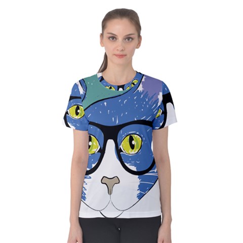 Drawing Cat Pet Feline Pencil Women s Cotton Tee by Sapixe