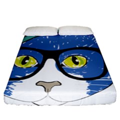 Drawing Cat Pet Feline Pencil Fitted Sheet (queen Size) by Sapixe