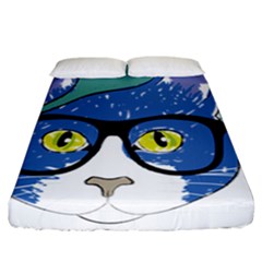 Drawing Cat Pet Feline Pencil Fitted Sheet (California King Size)