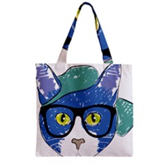 Drawing Cat Pet Feline Pencil Zipper Grocery Tote Bag