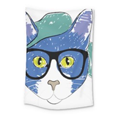 Drawing Cat Pet Feline Pencil Small Tapestry by Sapixe