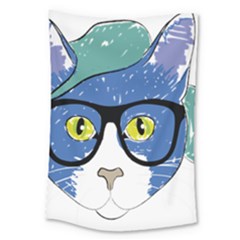 Drawing Cat Pet Feline Pencil Large Tapestry by Sapixe