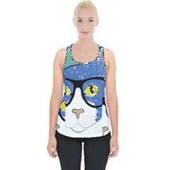 Drawing Cat Pet Feline Pencil Piece Up Tank Top