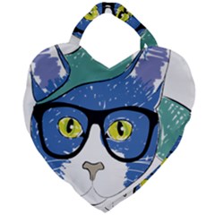 Drawing Cat Pet Feline Pencil Giant Heart Shaped Tote by Sapixe