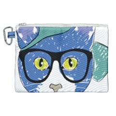 Drawing Cat Pet Feline Pencil Canvas Cosmetic Bag (XL)