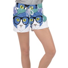 Drawing Cat Pet Feline Pencil Women s Velour Lounge Shorts