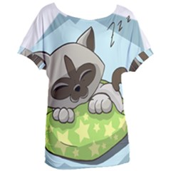 Kitten Kitty Cat Sleeping Sleep Women s Oversized Tee by Sapixe