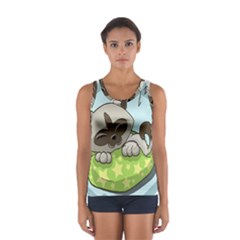 Kitten Kitty Cat Sleeping Sleep Sport Tank Top  by Sapixe