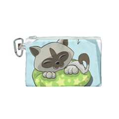 Kitten Kitty Cat Sleeping Sleep Canvas Cosmetic Bag (small)