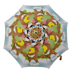 Dog Character Animal Flower Cute Hook Handle Umbrellas (medium)