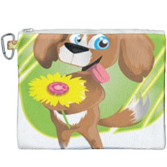 Dog Character Animal Flower Cute Canvas Cosmetic Bag (xxxl) by Sapixe