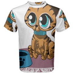 Kitty Cat Big Eyes Ears Animal Men s Cotton Tee