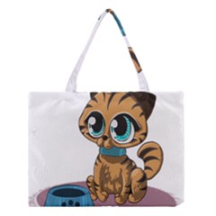 Kitty Cat Big Eyes Ears Animal Medium Tote Bag by Sapixe