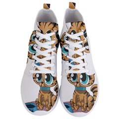 Kitty Cat Big Eyes Ears Animal Men s Lightweight High Top Sneakers