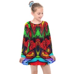 Faces Kids  Long Sleeve Dress by MRTACPANS