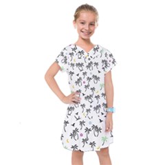 Tropical Pattern Kids  Drop Waist Dress