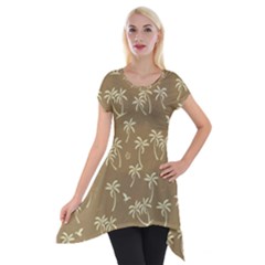 Tropical Pattern Short Sleeve Side Drop Tunic by Valentinaart